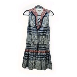 Anthropologie Boemo Small Boho Tasseled Low Waist Flapper Dress Sleeveless Beach